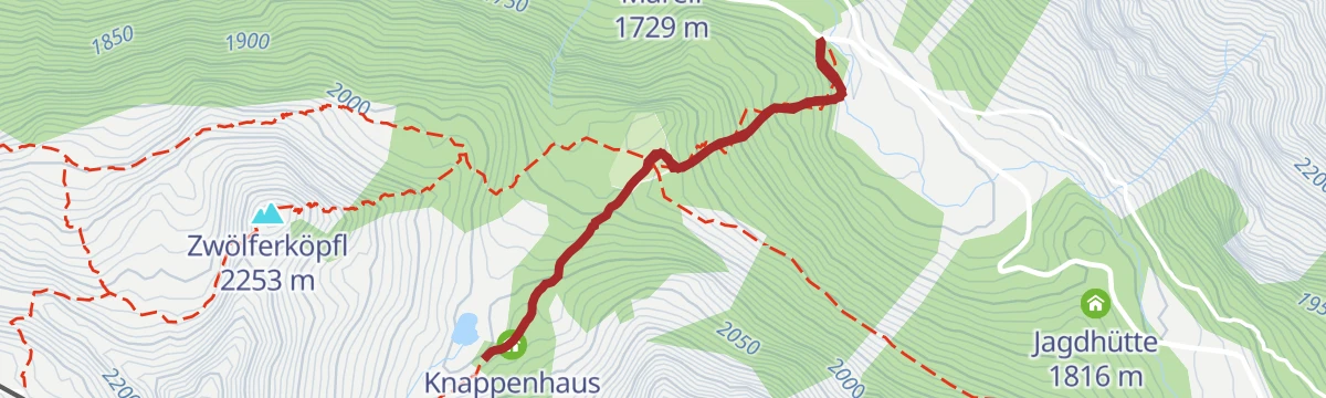 Route map: Pochersee und Knappenhaus